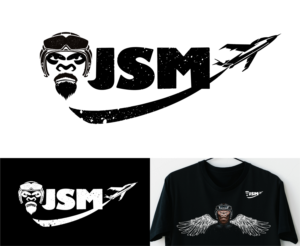 Jet Setn Monkey logo T-shirt design for street wear clothing brand also small initial design | T-Shirt-Design von ileanalp