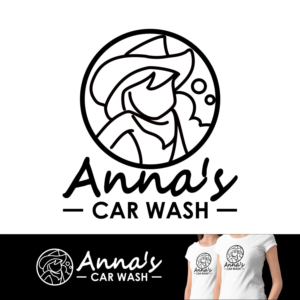 "Anna's Car Wash" OR "Anna's Car Wash and Dog Wash" (with "And Dog Wash" in smaller font) | Logo Design by Asmaulhusna