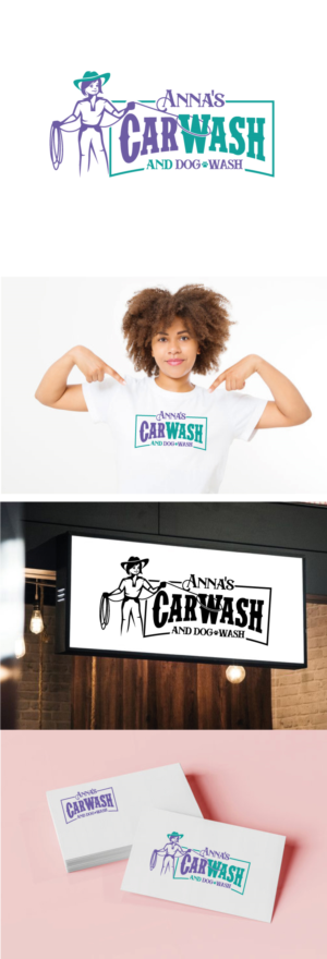 "Anna's Car Wash" OR "Anna's Car Wash and Dog Wash" (with "And Dog Wash" in smaller font) | Logo Design by AbhishekkM'24