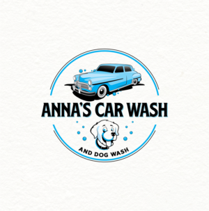 "Anna's Car Wash" OR "Anna's Car Wash and Dog Wash" (with "And Dog Wash" in smaller font) | Logo Design by ZeneFashions