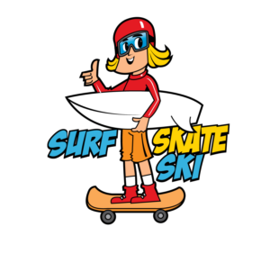 Surf Skate Ski - on the Surfboard in the Cartoon - per image | Logo Design by blue eye
