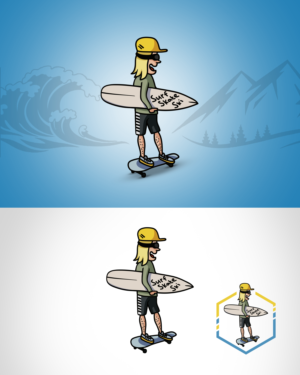 Surf Skate Ski - on the Surfboard in the Cartoon - per image | Design de Logo par Taya Bright