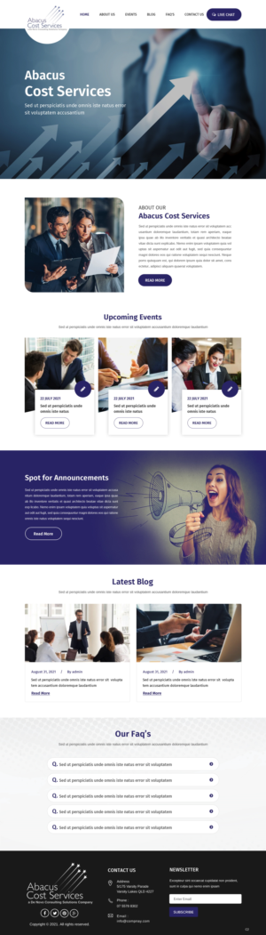 Web Design by pb for De Novo Consulting Solutions, LLC (DBA Abacus Cost Services) | Design: #27093923