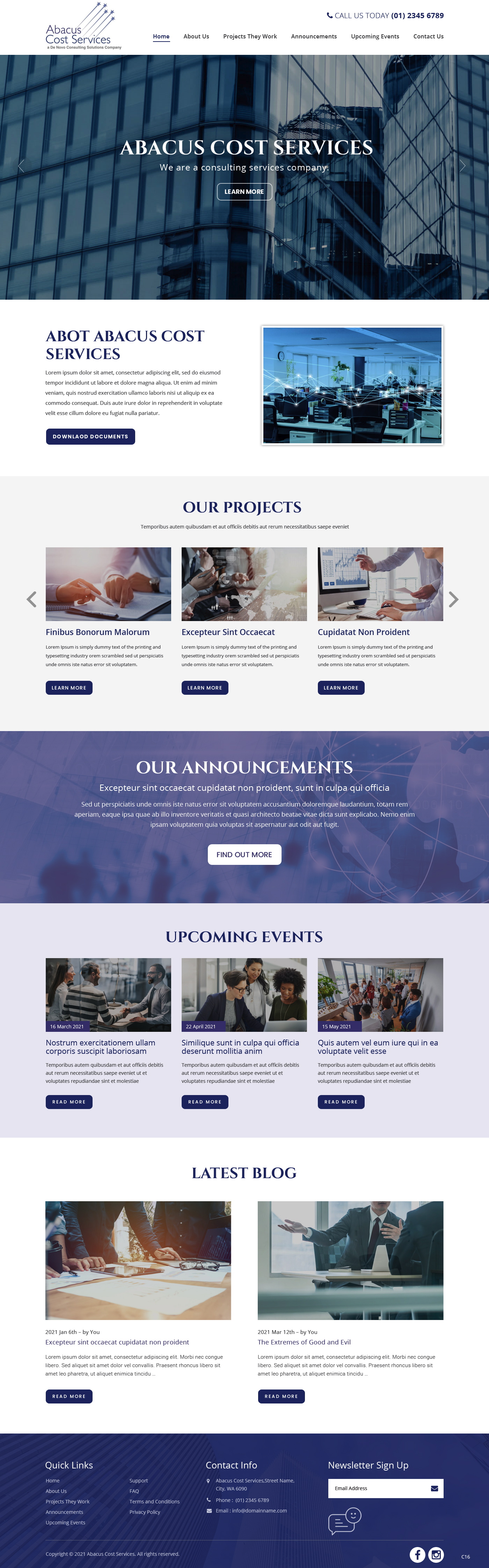 Web Design by pb for De Novo Consulting Solutions, LLC (DBA Abacus Cost Services) | Design: #27093924