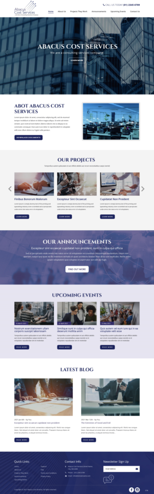 Web-Design von pb für De Novo Consulting Solutions, LLC (DBA Abacus Cost Services) | Design #27093924