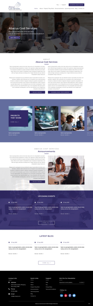 Web Design by pb for De Novo Consulting Solutions, LLC (DBA Abacus Cost Services) | Design: #27093925