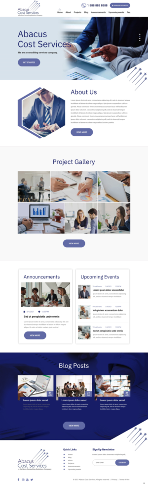 Web Design by pb for De Novo Consulting Solutions, LLC (DBA Abacus Cost Services) | Design: #27093926