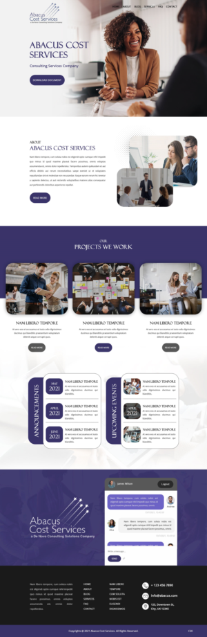 Web Design by pb for De Novo Consulting Solutions, LLC (DBA Abacus Cost Services) | Design: #27093927