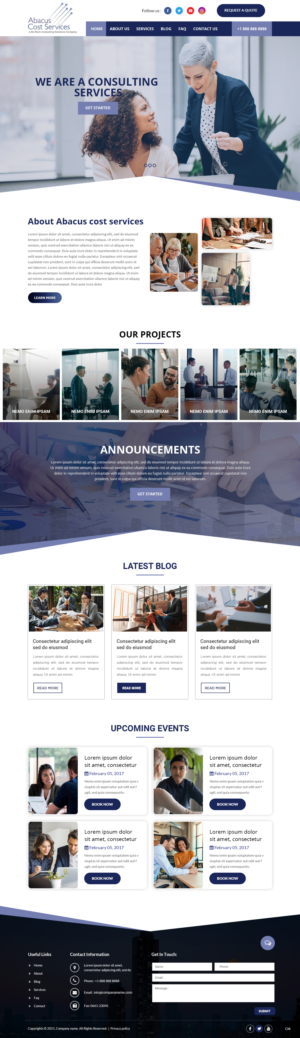 Web Design by pb for De Novo Consulting Solutions, LLC (DBA Abacus Cost Services) | Design: #27093928