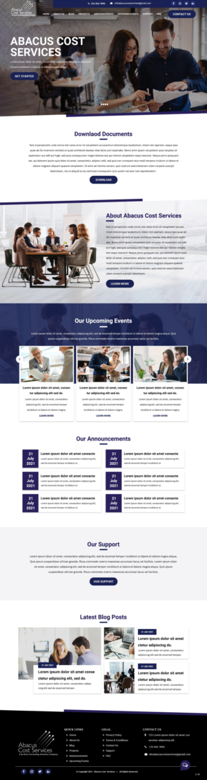 Web Design by pb for De Novo Consulting Solutions, LLC (DBA Abacus Cost Services) | Design: #27093929