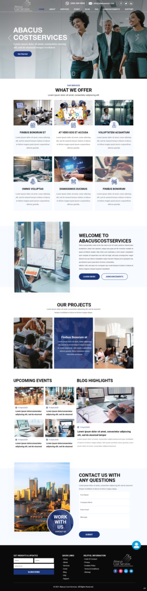 Web Design by pb for De Novo Consulting Solutions, LLC (DBA Abacus Cost Services) | Design: #27093930