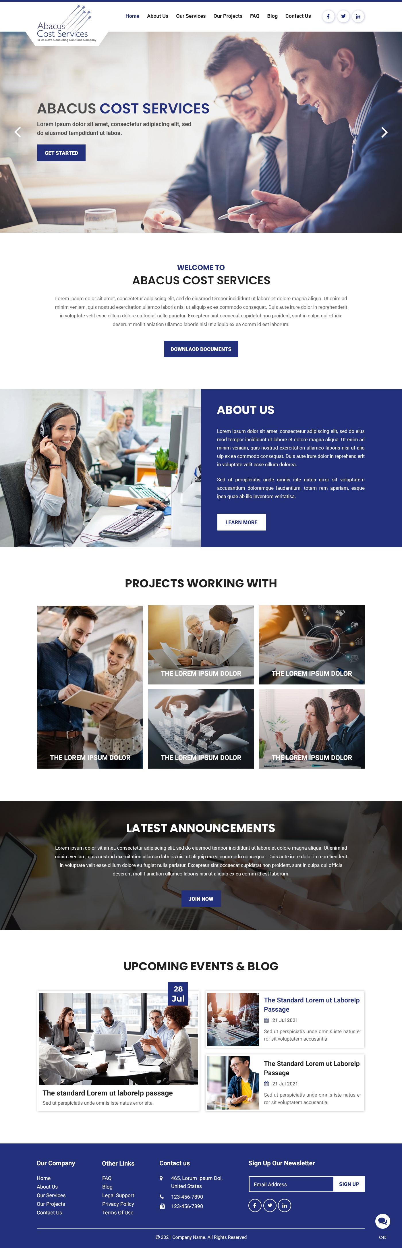 Web Design by pb for De Novo Consulting Solutions, LLC (DBA Abacus Cost Services) | Design #27093934