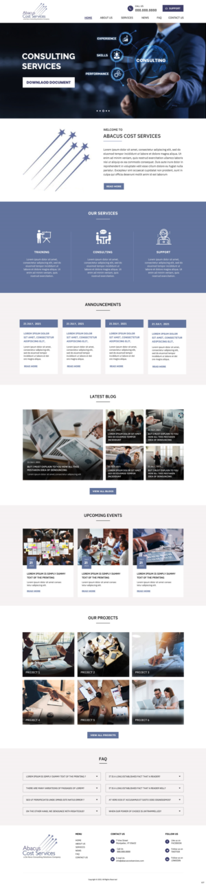 Web Design by pb for De Novo Consulting Solutions, LLC (DBA Abacus Cost Services) | Design: #27093935
