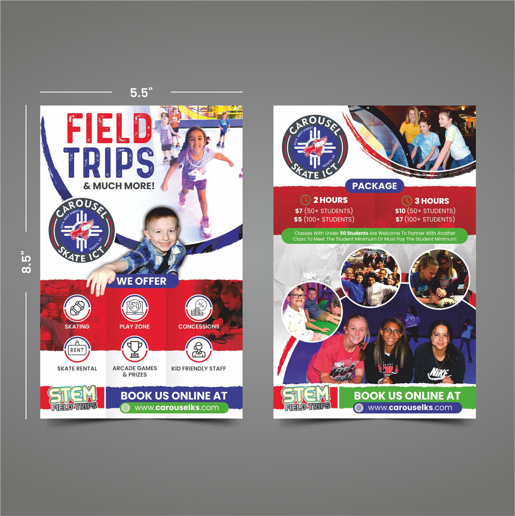 Flyer Design by Fat Bat Man for Carousel Skate Center | Design #27102125