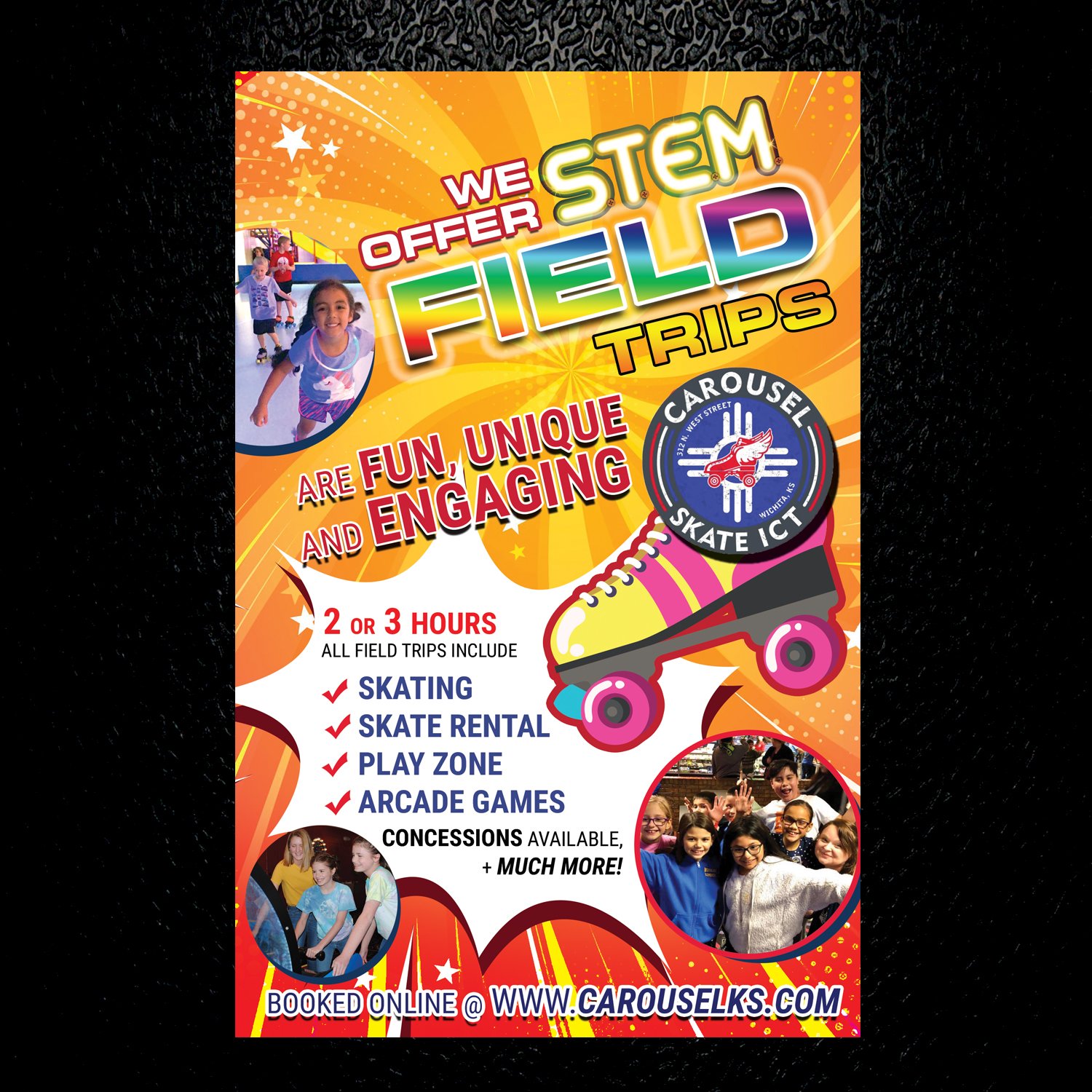 Flyer Design by uk for Carousel Skate Center | Design #27098890