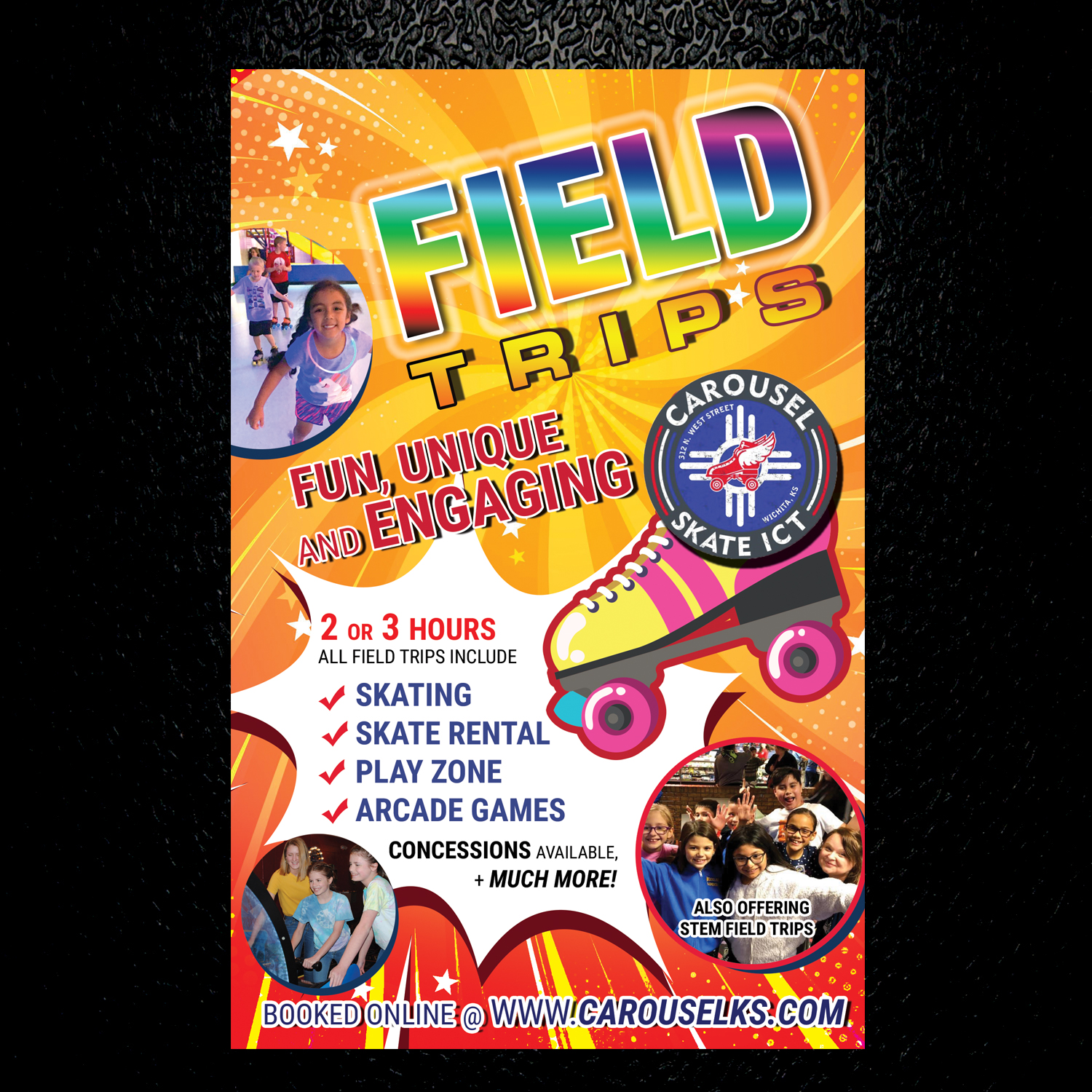 Flyer Design by uk for Carousel Skate Center | Design #27099137