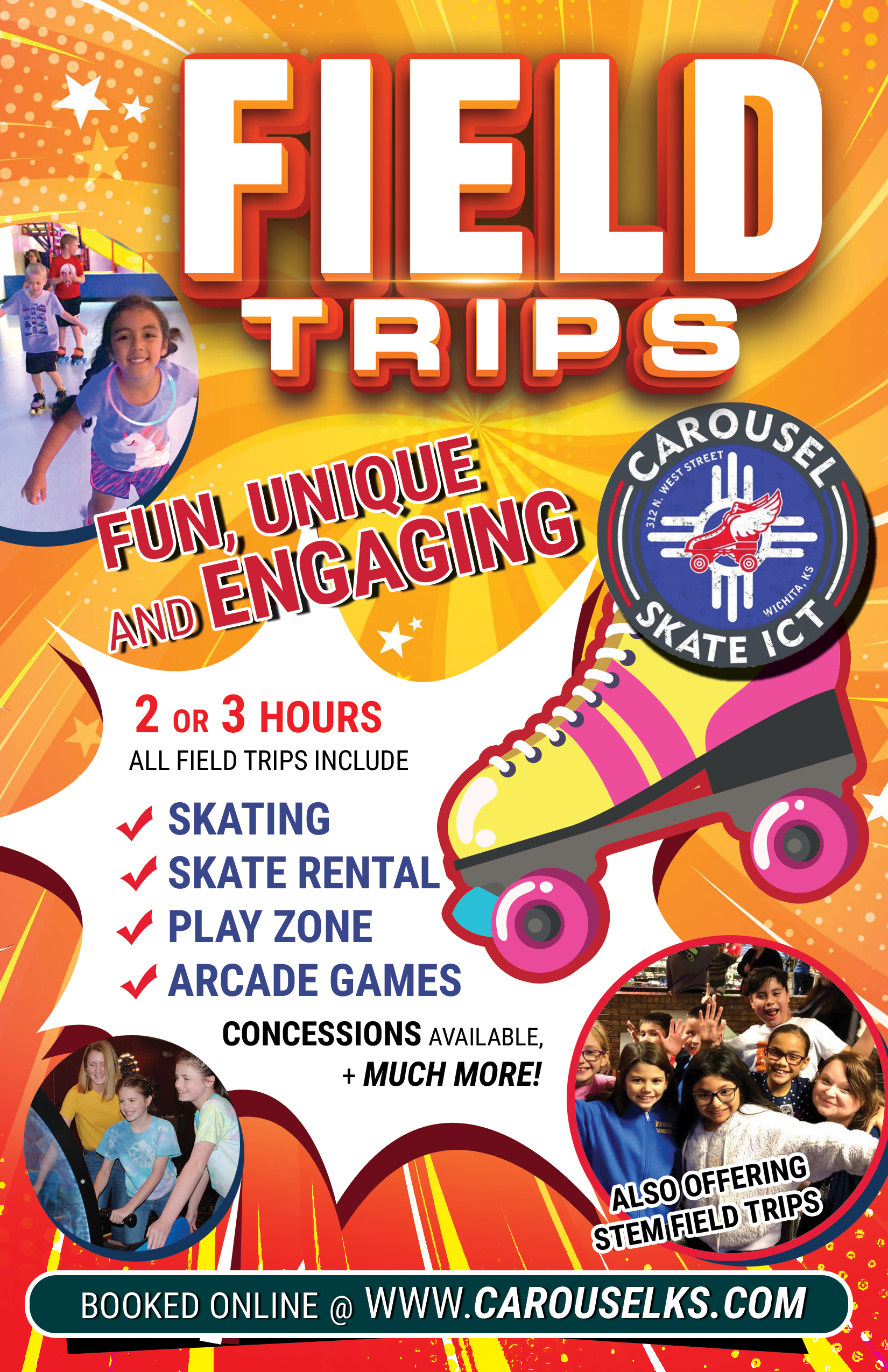 Flyer Design by uk for Carousel Skate Center | Design #27100316