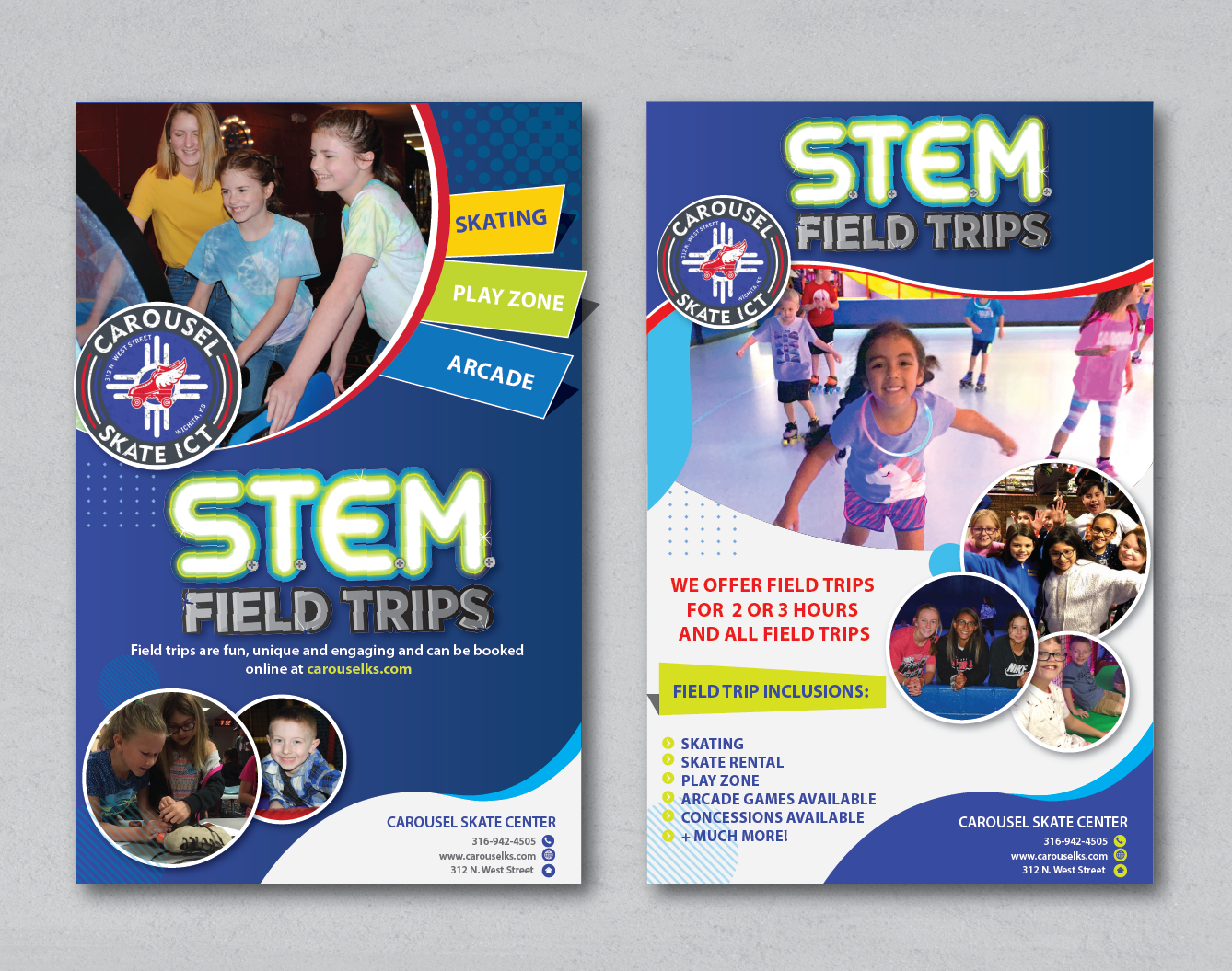 Flyer Design by alex989 for Carousel Skate Center | Design #27101886