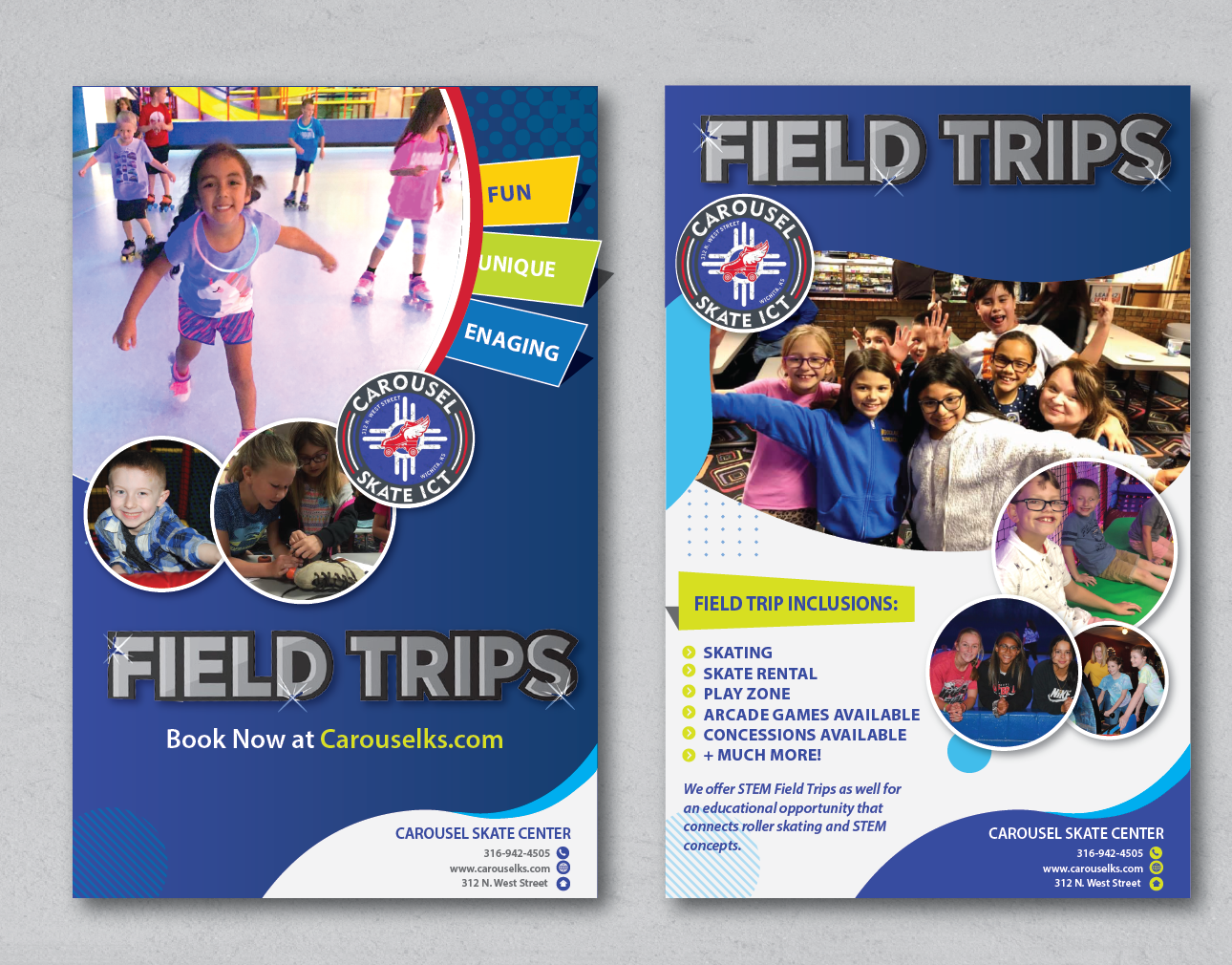 Flyer Design by alex989 for Carousel Skate Center | Design #27103998