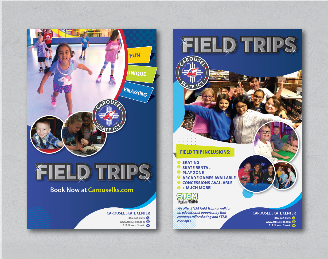 Flyer Design by alex989 for Carousel Skate Center | Design #27104148