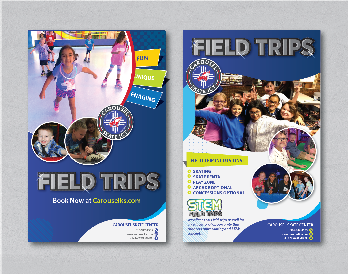 Flyer Design by alex989 for Carousel Skate Center | Design #27104256