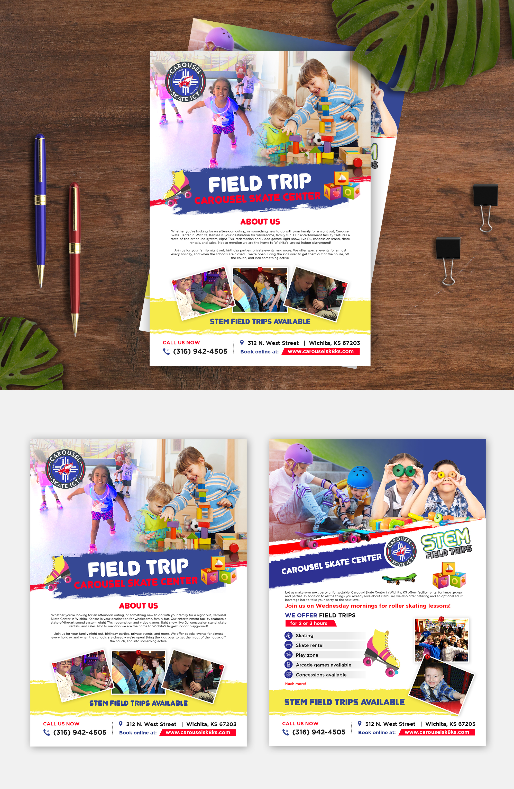 Flyer Design by debdesign for Carousel Skate Center | Design #27096850