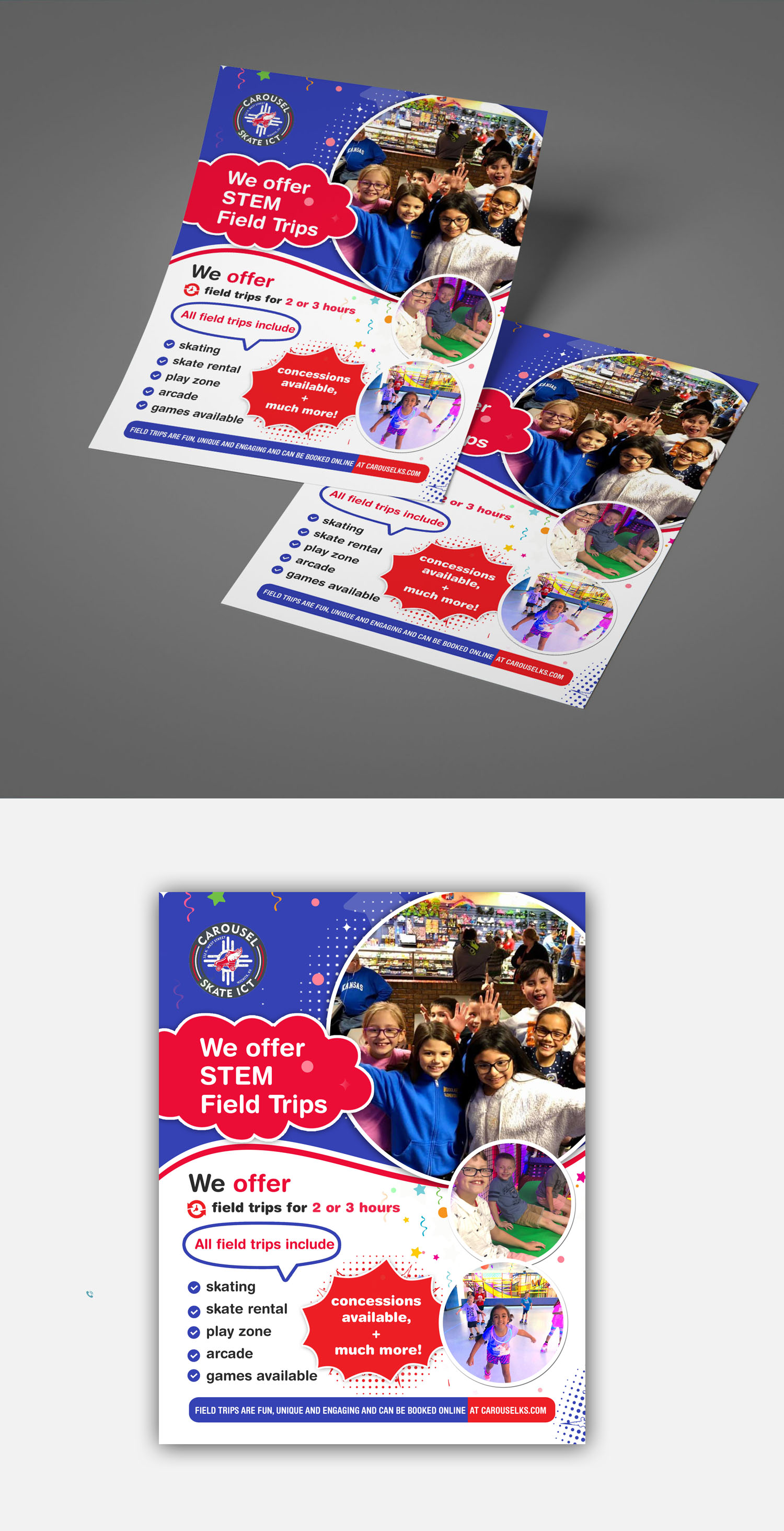 Flyer Design by debdesign for Carousel Skate Center | Design #27099055