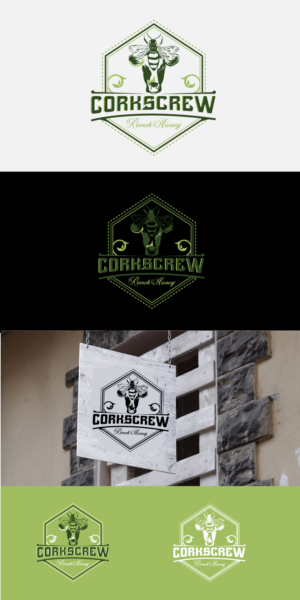 Corkscrew Ranch Honey | Logo Design by Classy Custom