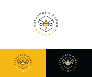 Corkscrew Ranch Honey | Logo Design by Iris 3