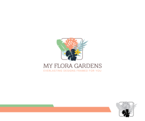 MY FLORA GARDENS - Everlasting designs framed for you | Logo Design by Fat Bat Man