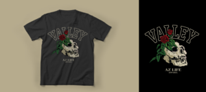 Skull Design with lettering streetwear tshirt design  | T-shirt Design by lnb...