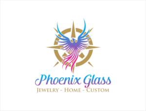 (first line) Phoenix Glass (second line) Jewelry - Home - Custom | Logo Design by BNdesigner