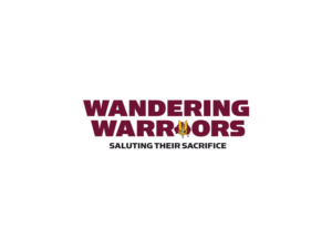 First line is ‘Wandering Warriors’ and the second line is ‘Saluting their sacrifice’. May choose to omit the tag line all together. | Logo Design by Atvento Graphics