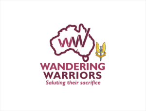 First line is ‘Wandering Warriors’ and the second line is ‘Saluting their sacrifice’. May choose to omit the tag line all together. | Diseño de Logo por BNdesigner