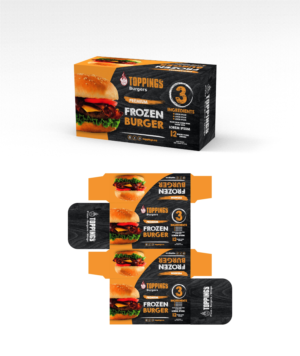 Fresh new and cool frozen burger box! Come be a part of an amazing project! | Packaging Design by Bear Studio