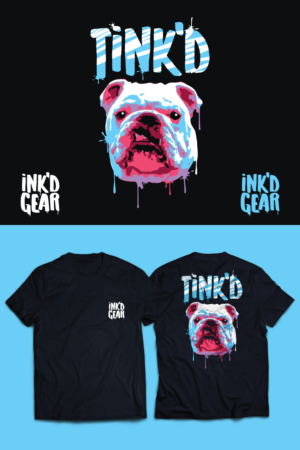 INK'D-GEAR LLC needs an American Tradition or Graffiti style T-Shirt of our English Bulldog! | T-shirt Design by mithunpopey