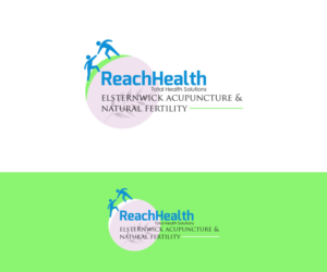 The tagline for ReachHealth will be; Total Health Solutions . The wording for the pink circular logo is Elsternwick Acupuncture & Natural Fertility | Logo-Design von Iris 3