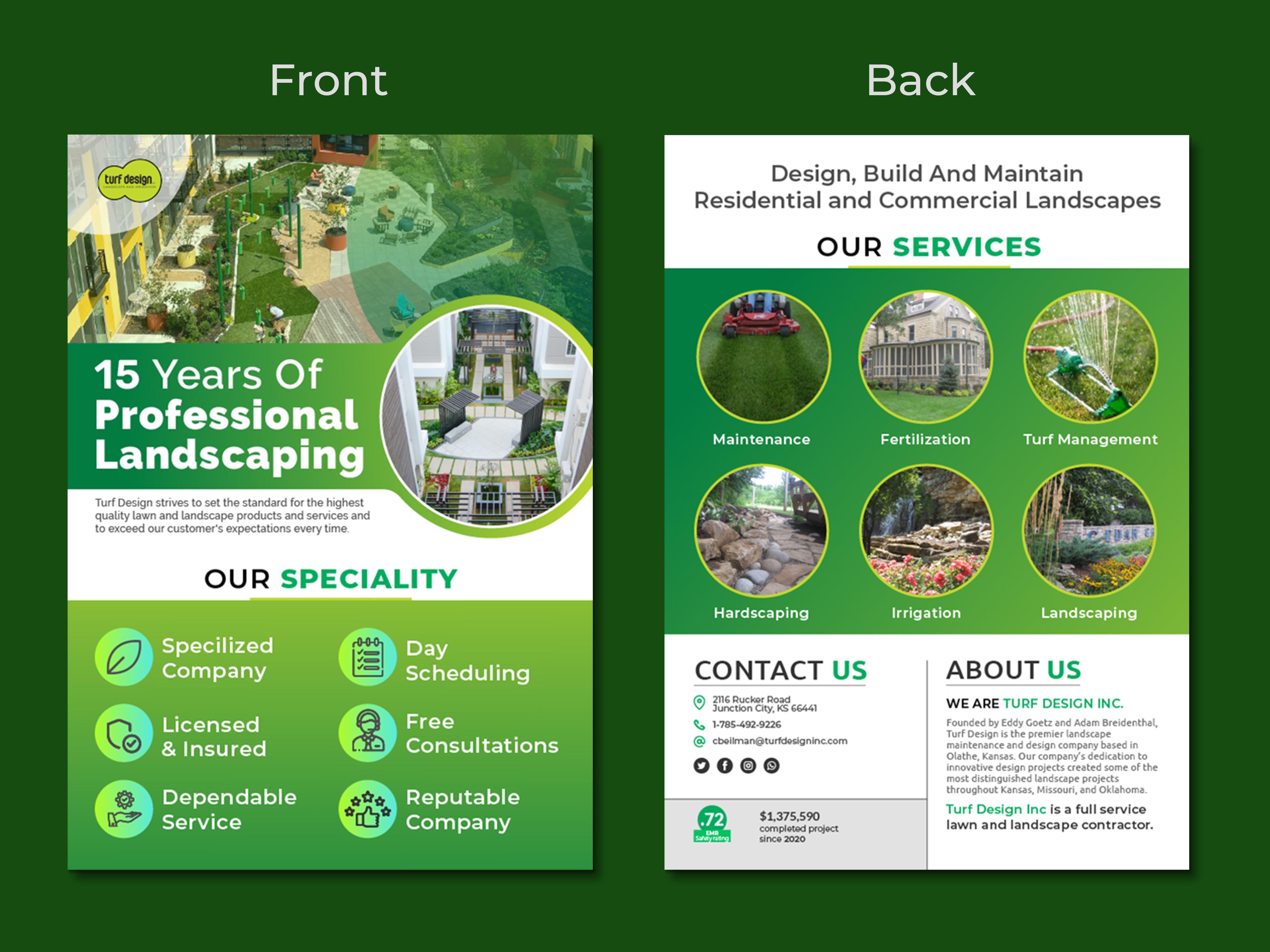 Flyer-Design von Shamim_Design für Turf Design Inc | Design #27137043