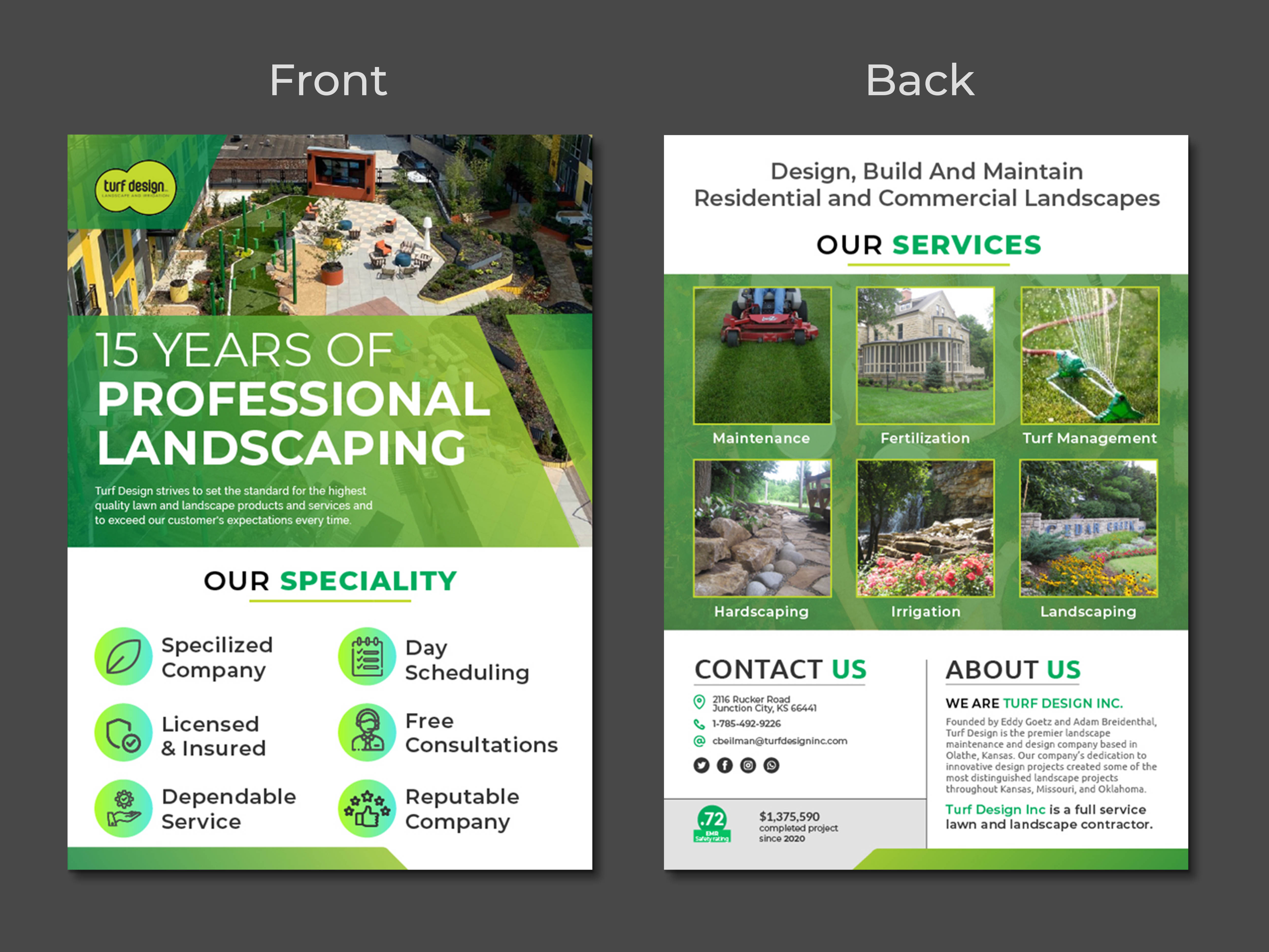 Flyer-Design von Shamim_Design für Turf Design Inc | Design #27137296