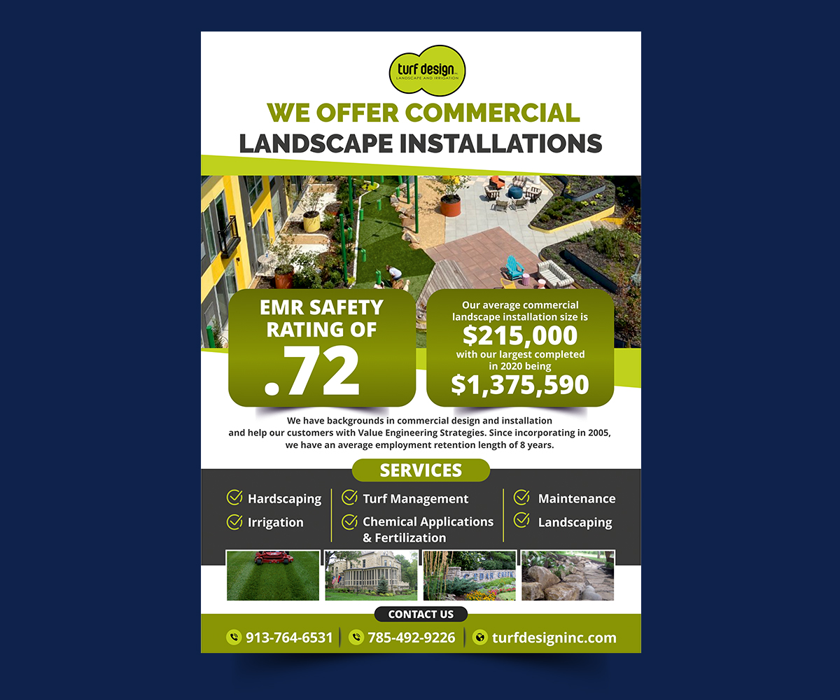 Flyer-Design von **Rose** für Turf Design Inc | Design #27137254