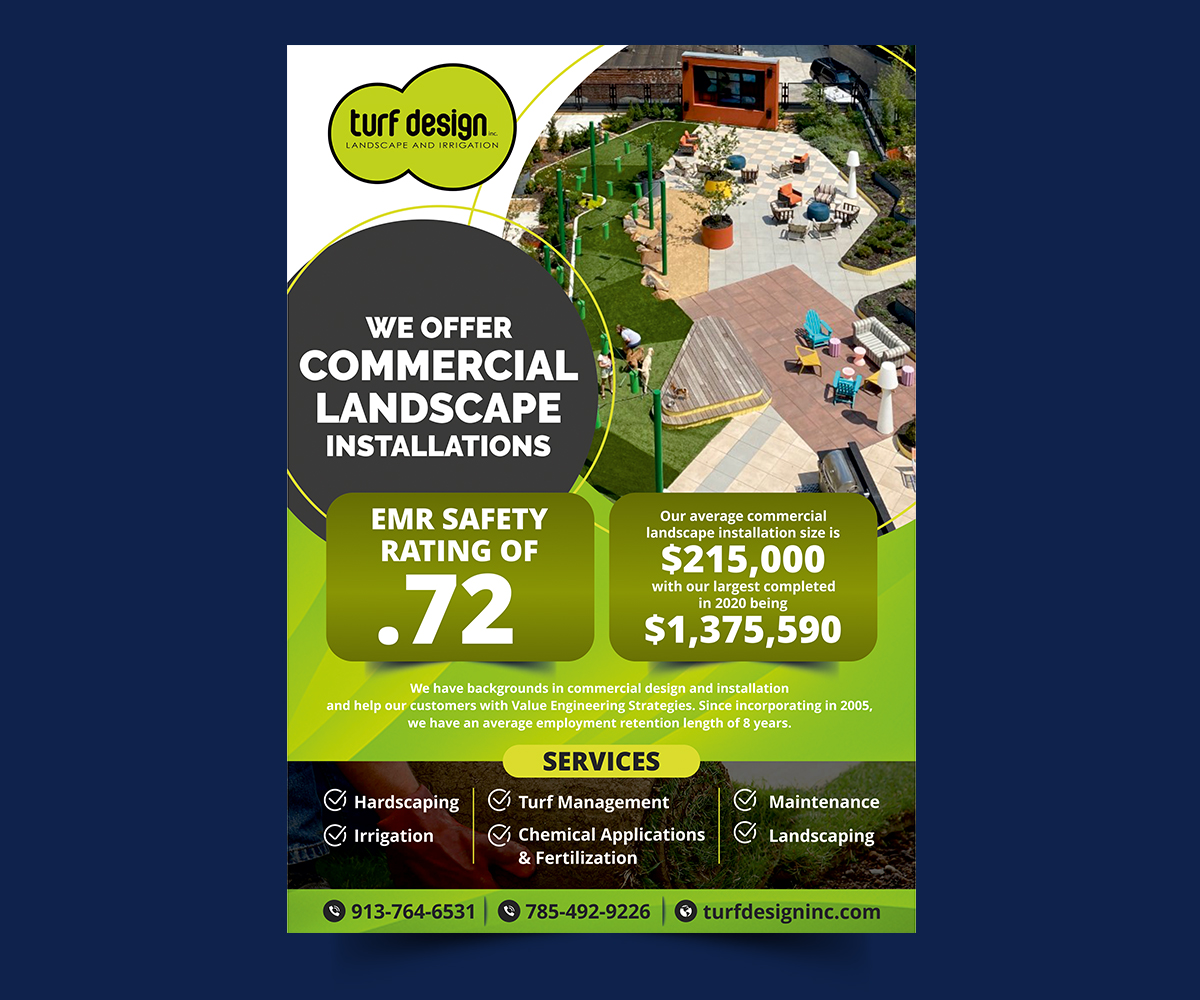Flyer-Design von **Rose** für Turf Design Inc | Design #27137375
