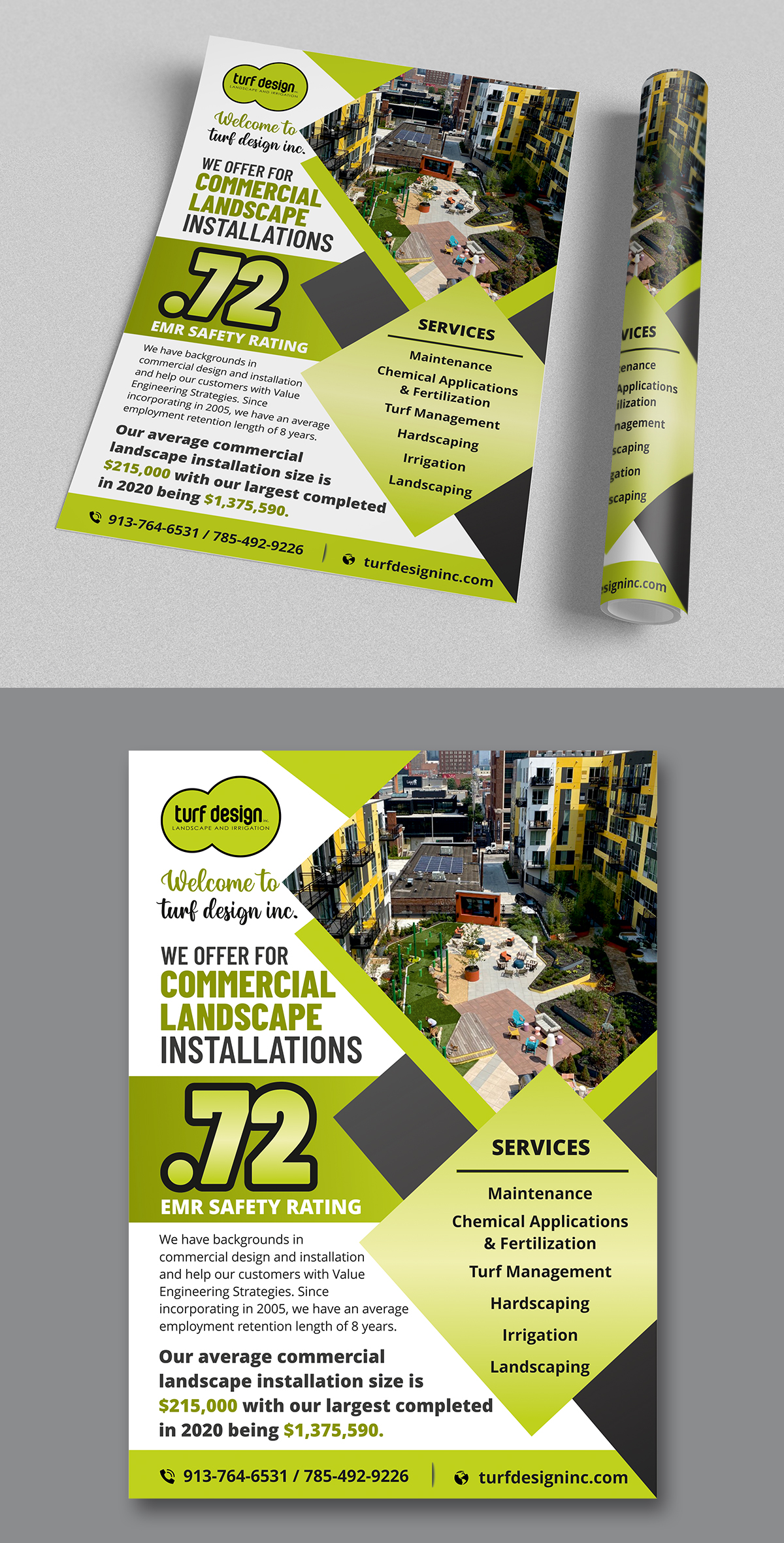Flyer Design by ecorokerz for Turf Design Inc | Design #27136116