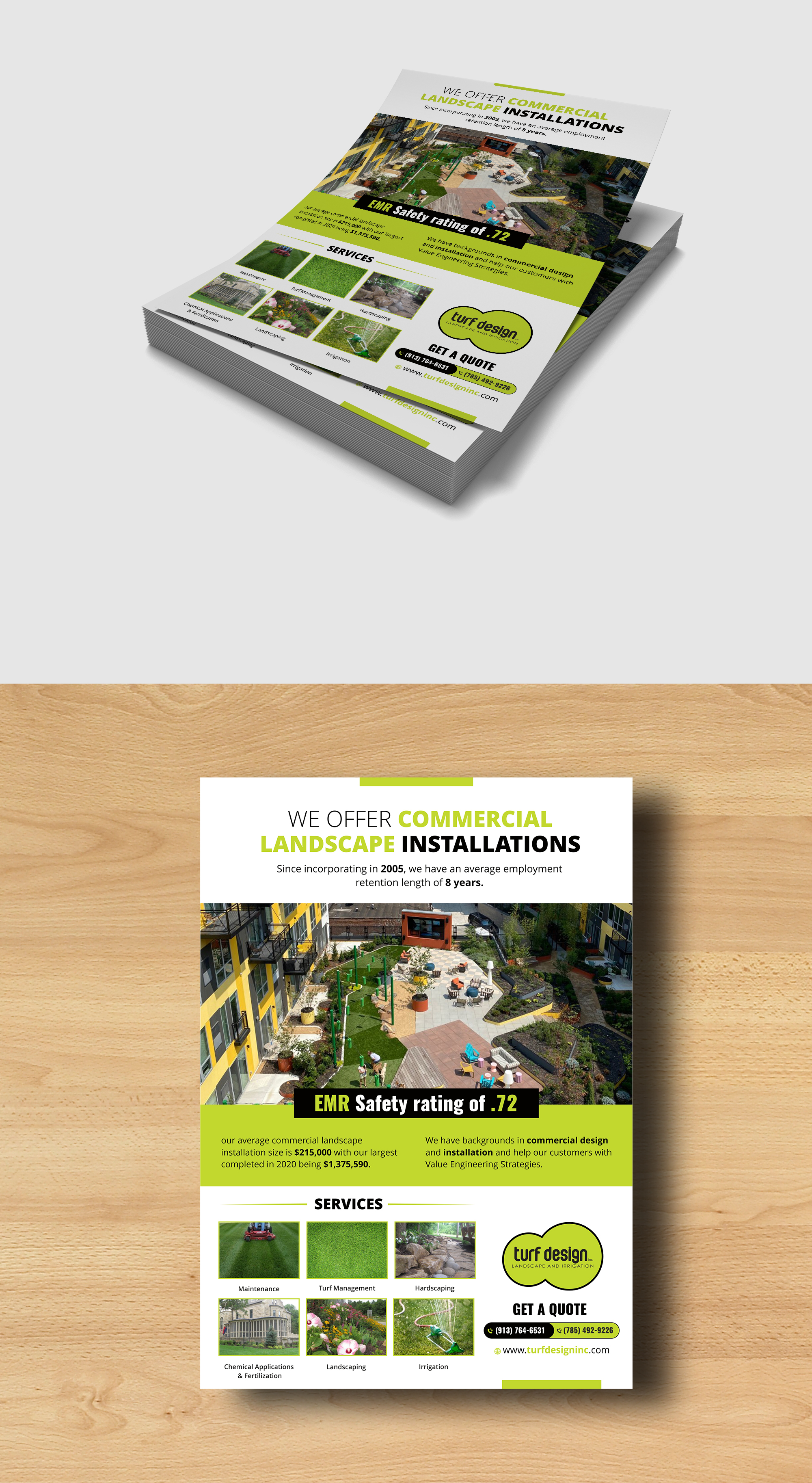 Flyer Design by ecorokerz for Turf Design Inc | Design #27136430