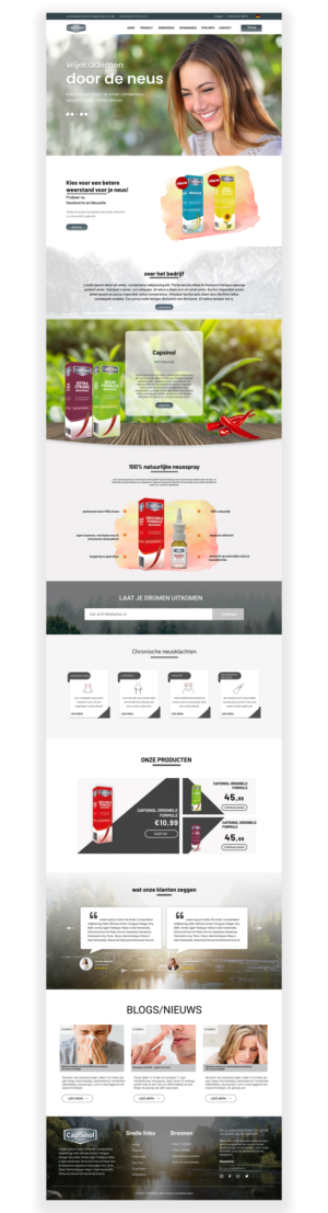 New design and build for natural product Capsinol nosespray | Diseño Web por Adeel Rahman