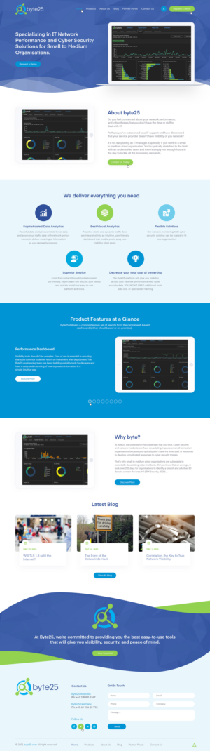 Wordpress site for cyber security and network perfomance software vendor | Wordpress Design by Ved Web Services