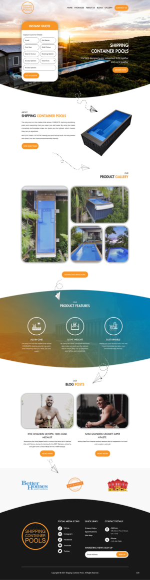 Stylish Website Design for Shipping Container Pools | Web Design by pb