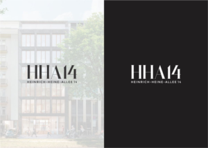 abstract logo combined with street adress: Heinreich-Heine-Allee 14 | Logo-Design von Dave Paresh