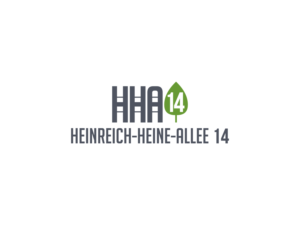 abstract logo combined with street adress: Heinreich-Heine-Allee 14 | Logo Design by BNdesigner