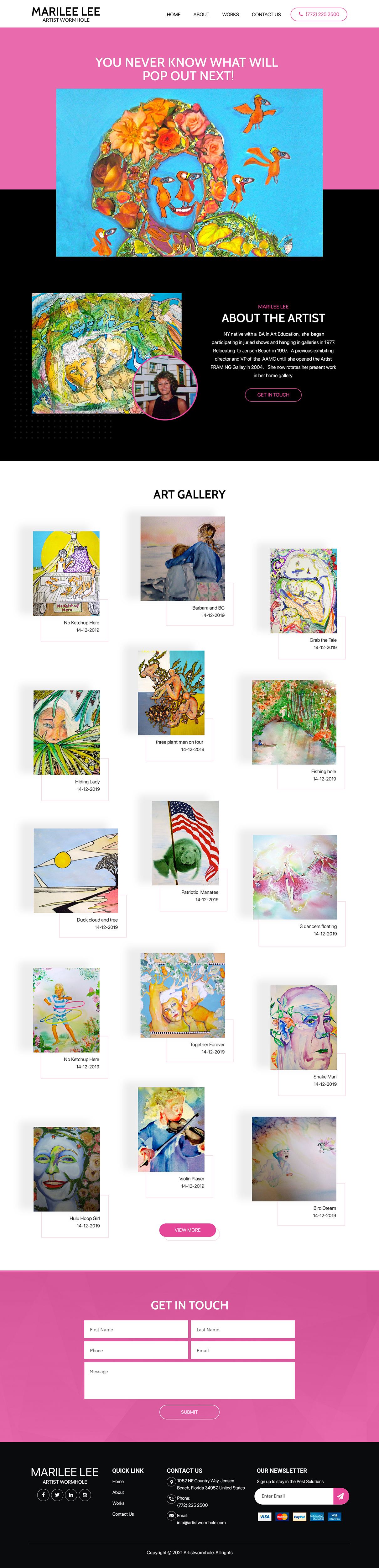 Web Design by Titan Eagle for Artist Wormhole | Design #27177449