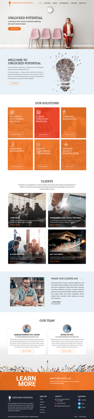 Web Design by Titan Eagle for Unlocked Potential | Design: #27175323